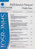 IOSR Journal Of Nursing And Health Science Volume : 4 Issue 2 (Verssion V)