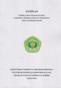 Panduan Pembelajaran Praktik Klinik I Mahasiswa Progam Studi DIV Semester Genap Tahun Akademik 2015 / 2016